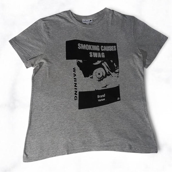 SMOKING CAUSES SWAG Tee Grey