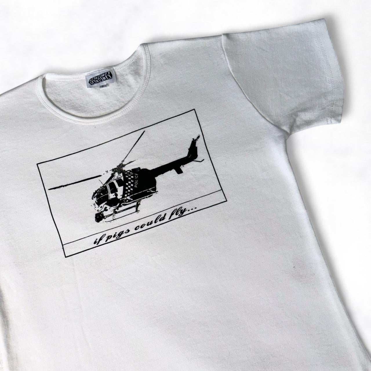 ‘if pigs could fly’ Tee White Fleece