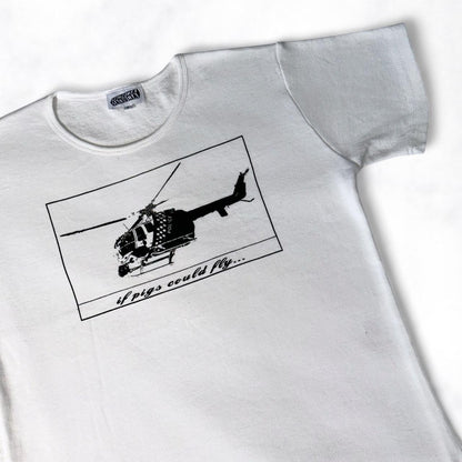‘if pigs could fly’ Tee White Fleece