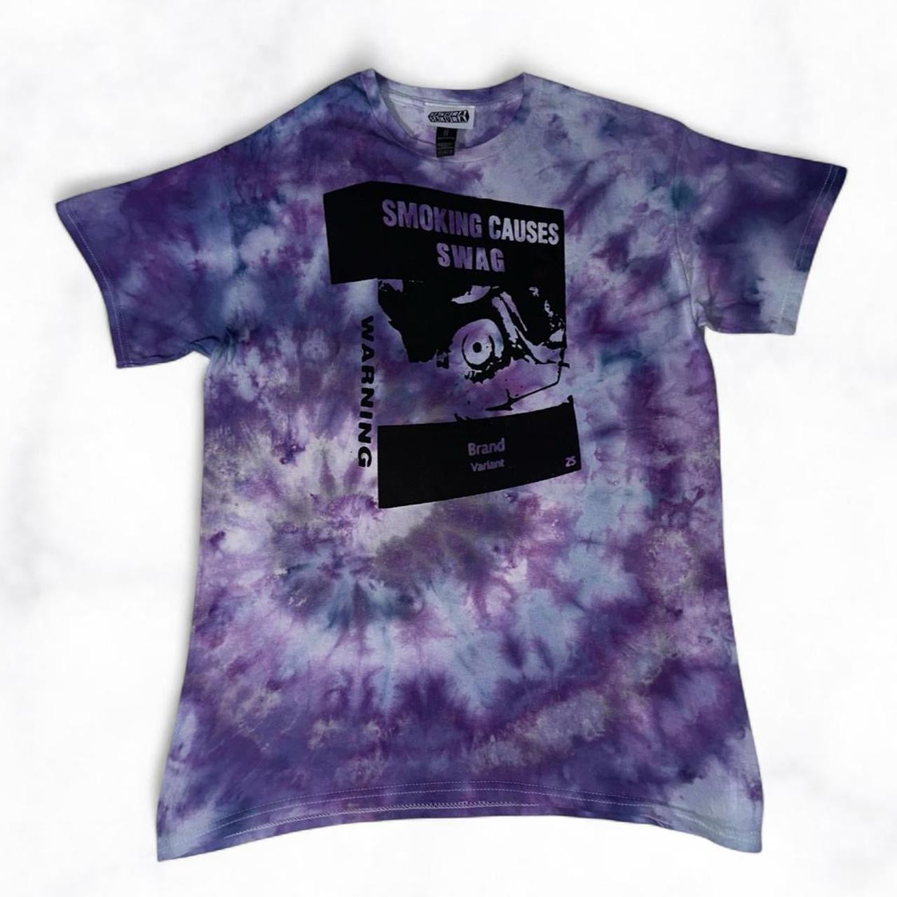 SMOKING CAUSES SWAG Tee Tie Dye Purple