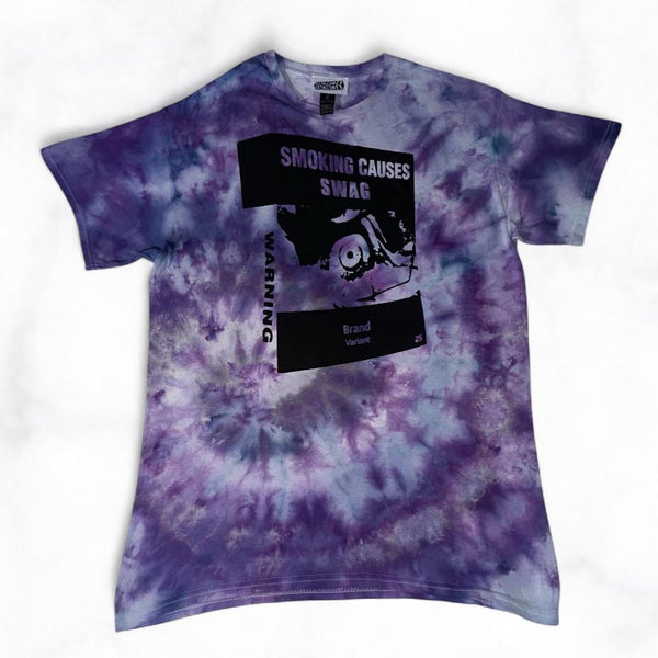 SMOKING CAUSES SWAG Tee Tie Dye Purple
