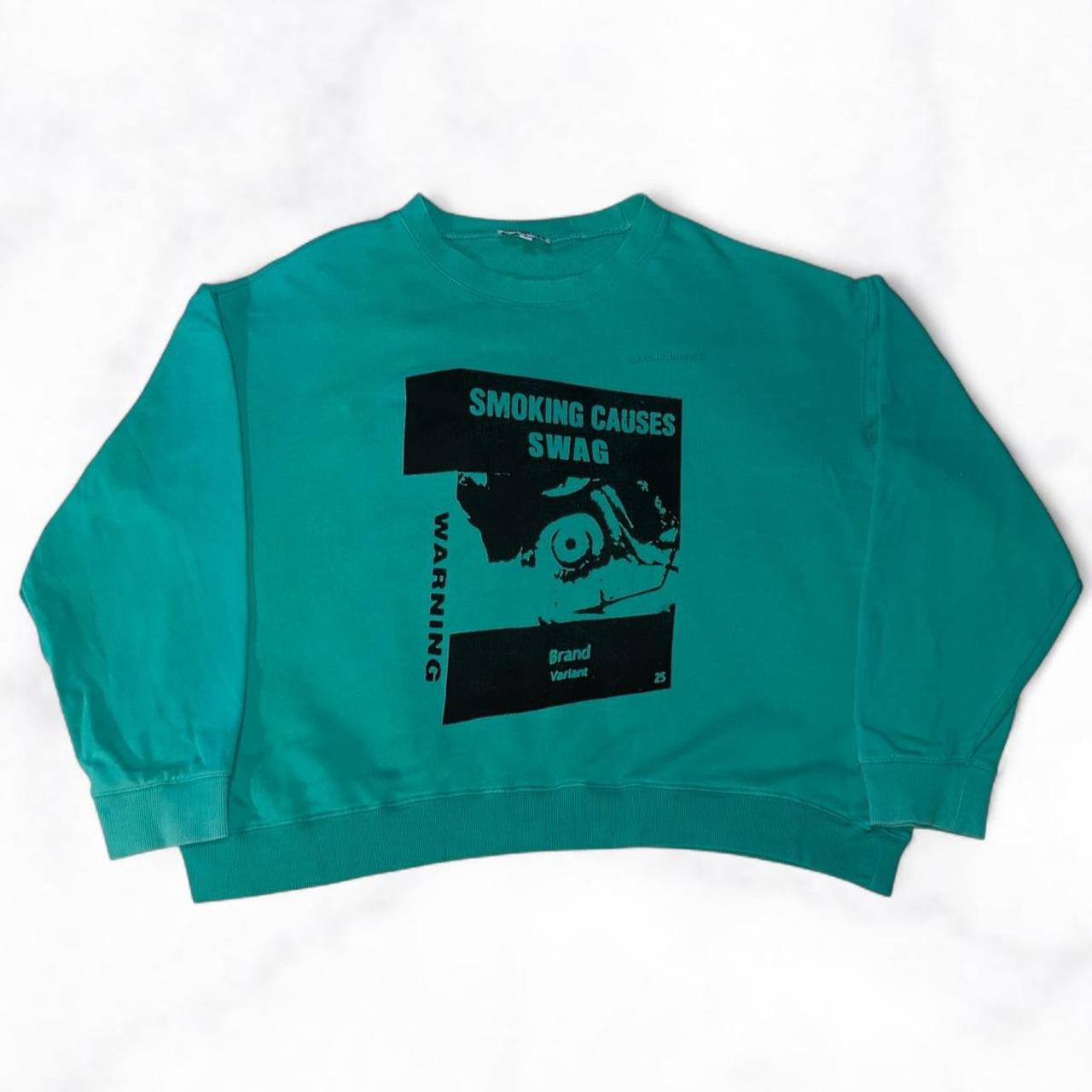 SMOKING CAUSES SWAG Boxy Jumper Teal