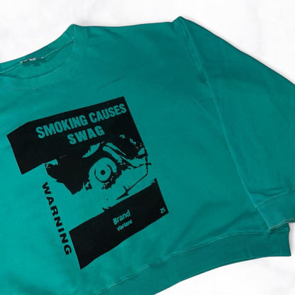 SMOKING CAUSES SWAG Boxy Jumper Teal