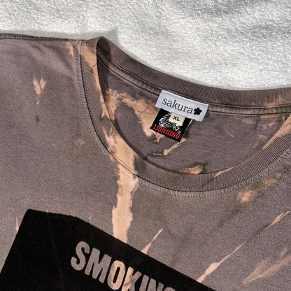 SMOKING CAUSES SWAG Tee Bleach Dye Brown