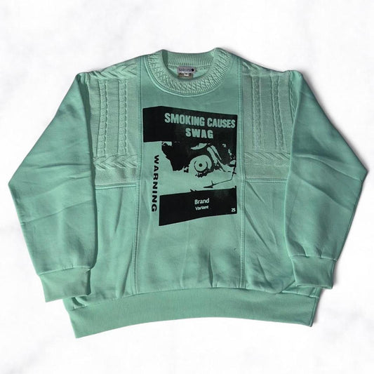 SMOKING CAUSES SWAG Knit Jumper Mint