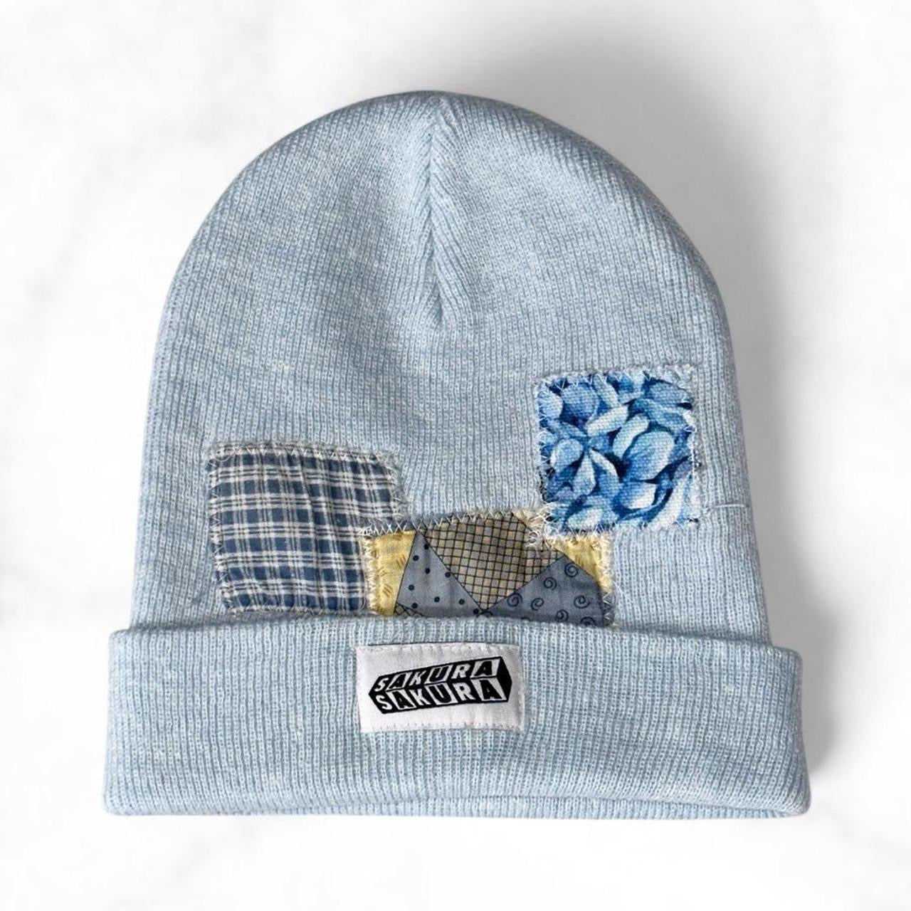 Baby Blue Patchwork Beanie