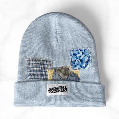 Baby Blue Patchwork Beanie