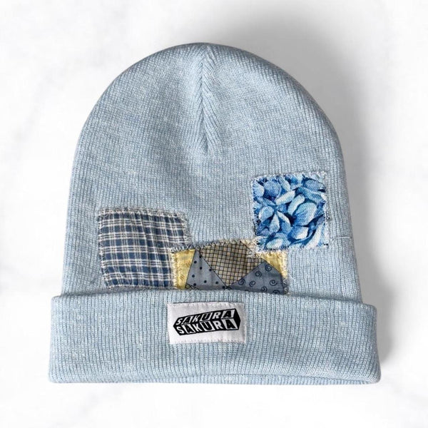Baby Blue Patchwork Beanie