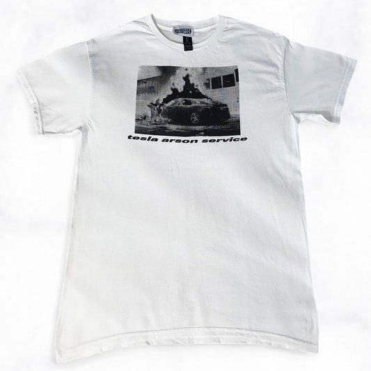 tesla arson service Tee White
