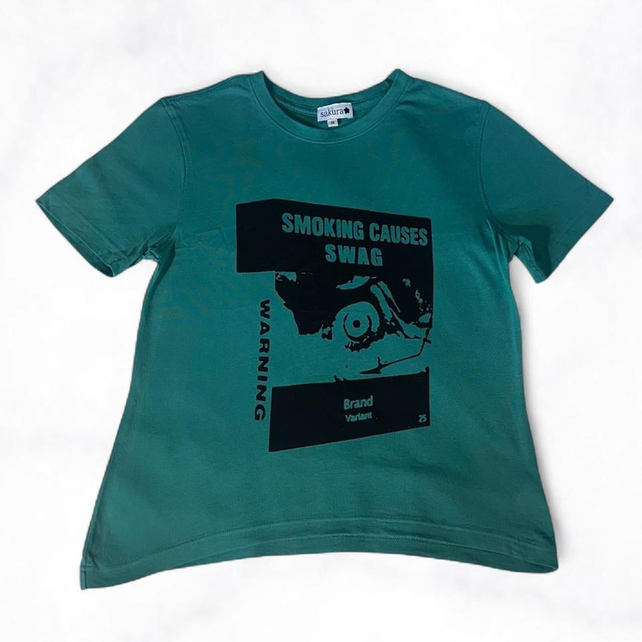 SMOKING CAUSES SWAG Crop Tee Emerald