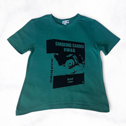 SMOKING CAUSES SWAG Crop Tee Emerald