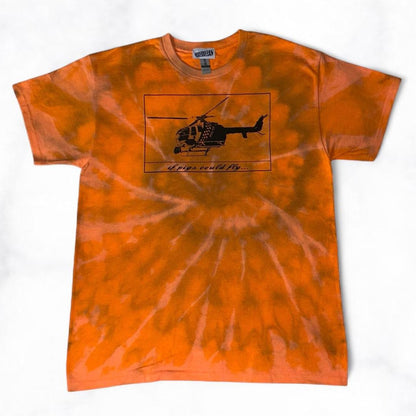 ‘if pigs could fly’ Tee Orange Tie Dye