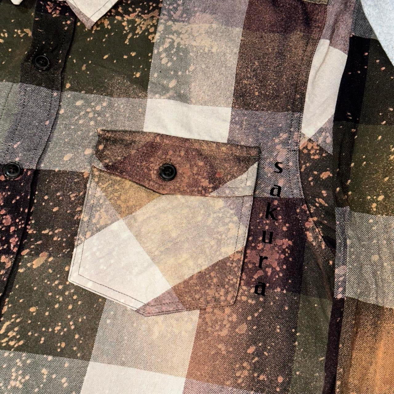Graphic Bleach Splatter Flannel Shirt
