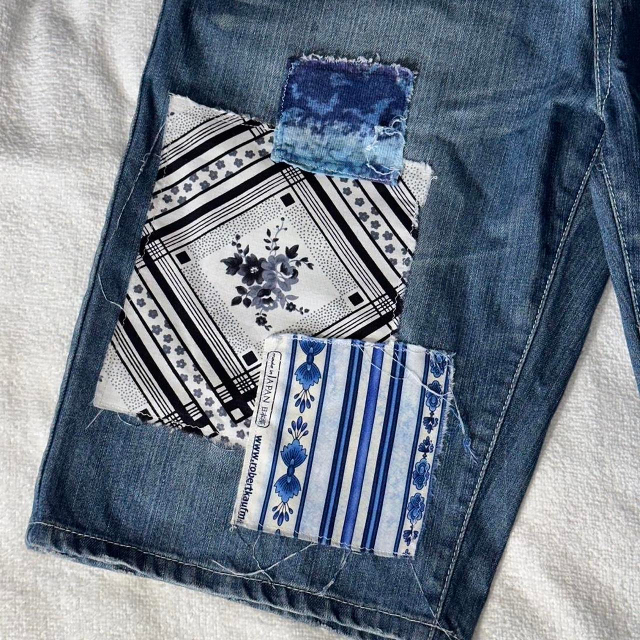 ‘Indigo’ Scrap Patchwork Jorts