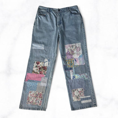 Pastel Scrap Patchwork Relaxed Jeans