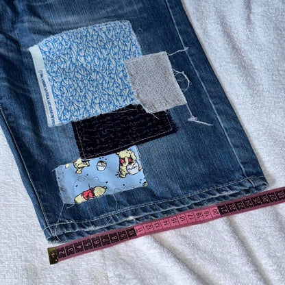 ‘Indigo’ Scrap Patchwork Jorts