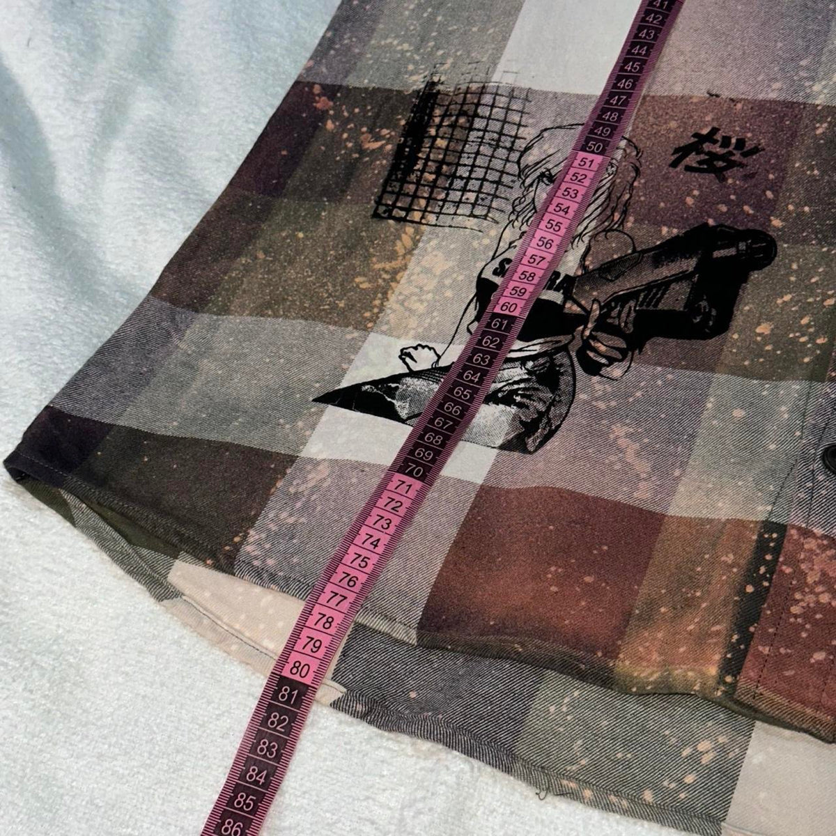 Graphic Bleach Splatter Flannel Shirt