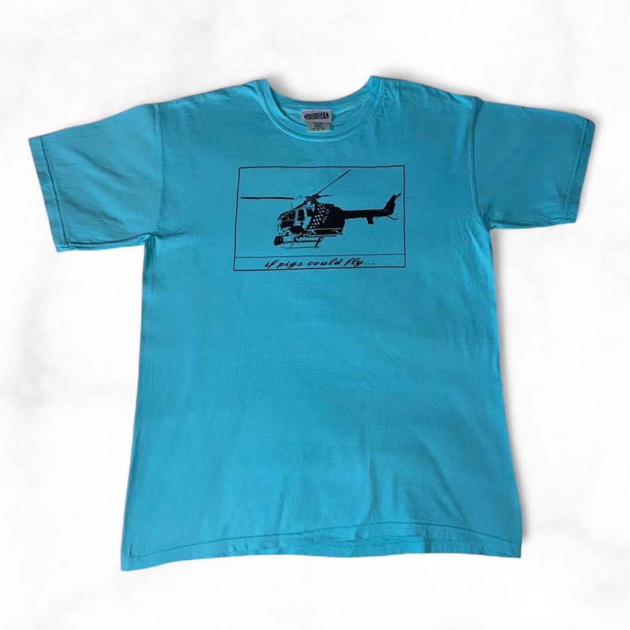 ‘if pigs could fly’ Tee Baby Blue