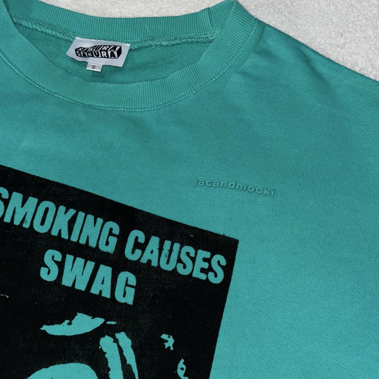 SMOKING CAUSES SWAG Boxy Jumper Teal