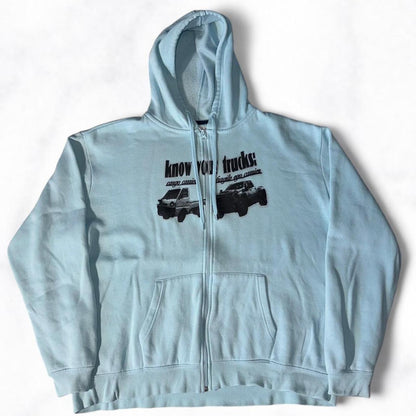 Know Your Trucks Zip Hoodie Baby Blue