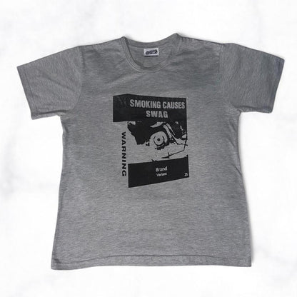 SMOKING CAUSES SWAG Reworked Tee Grey