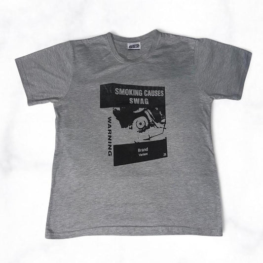 SMOKING CAUSES SWAG Reworked Tee Grey