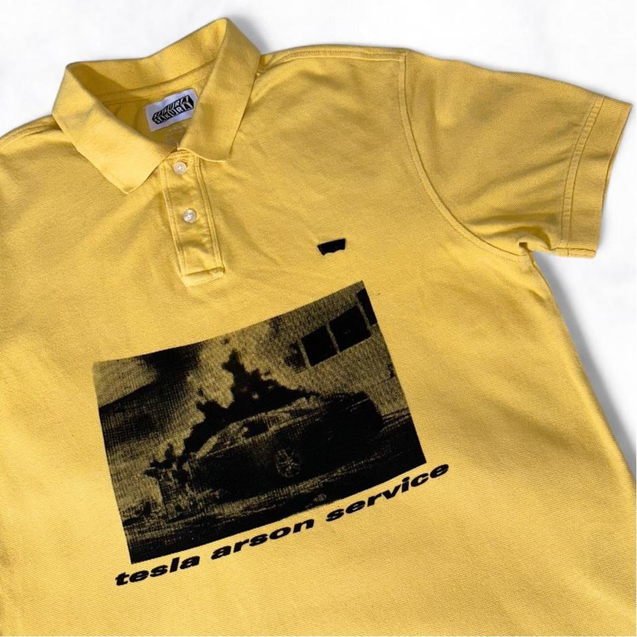 tesla arson service Polo Tee Yellow