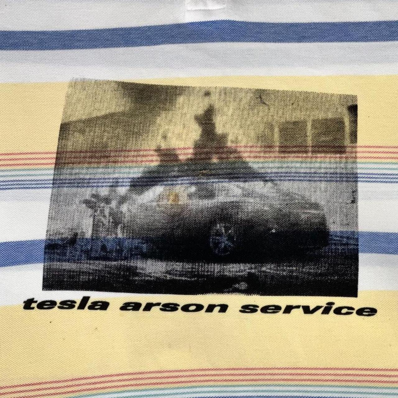 tesla arson service Polo Tee Striped