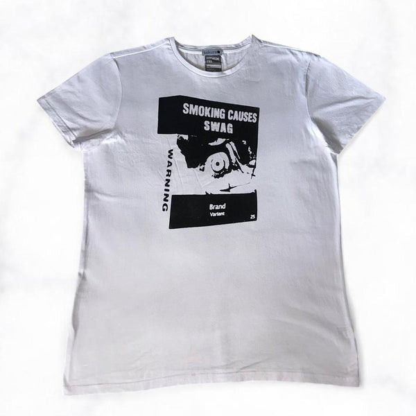 SMOKING CAUSES SWAG Tee White