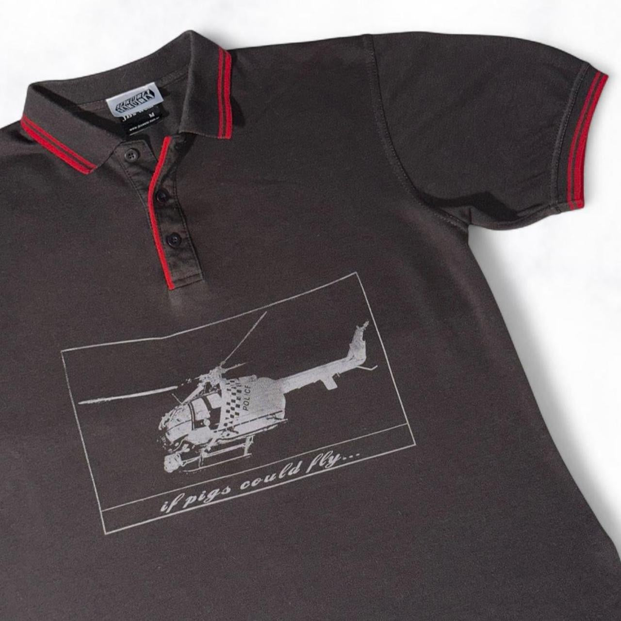 ‘if pigs could fly’ Polo Shirt Brown