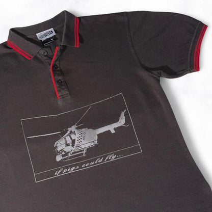 ‘if pigs could fly’ Polo Shirt Brown