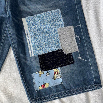 ‘Indigo’ Scrap Patchwork Jorts