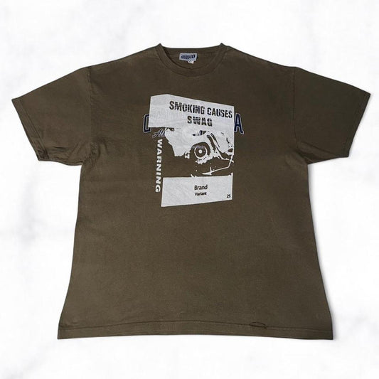 SMOKING CAUSES SWAG Reworked Tee Brown
