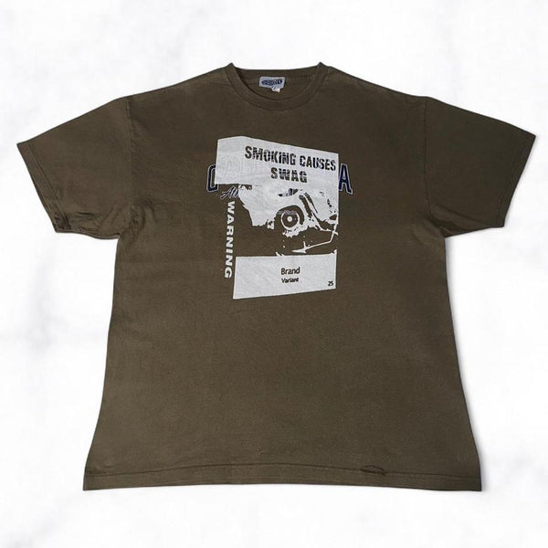 SMOKING CAUSES SWAG Reworked Tee Brown