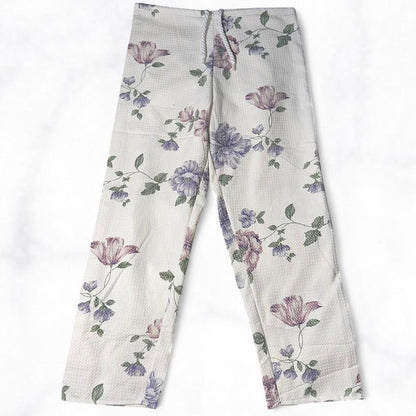 White & Lavender Baggy Pants