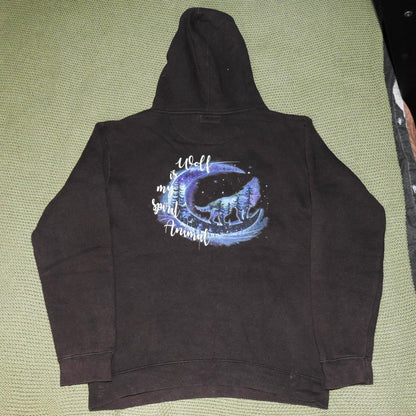 Smoking / Spirit Wolf Hoodie Black